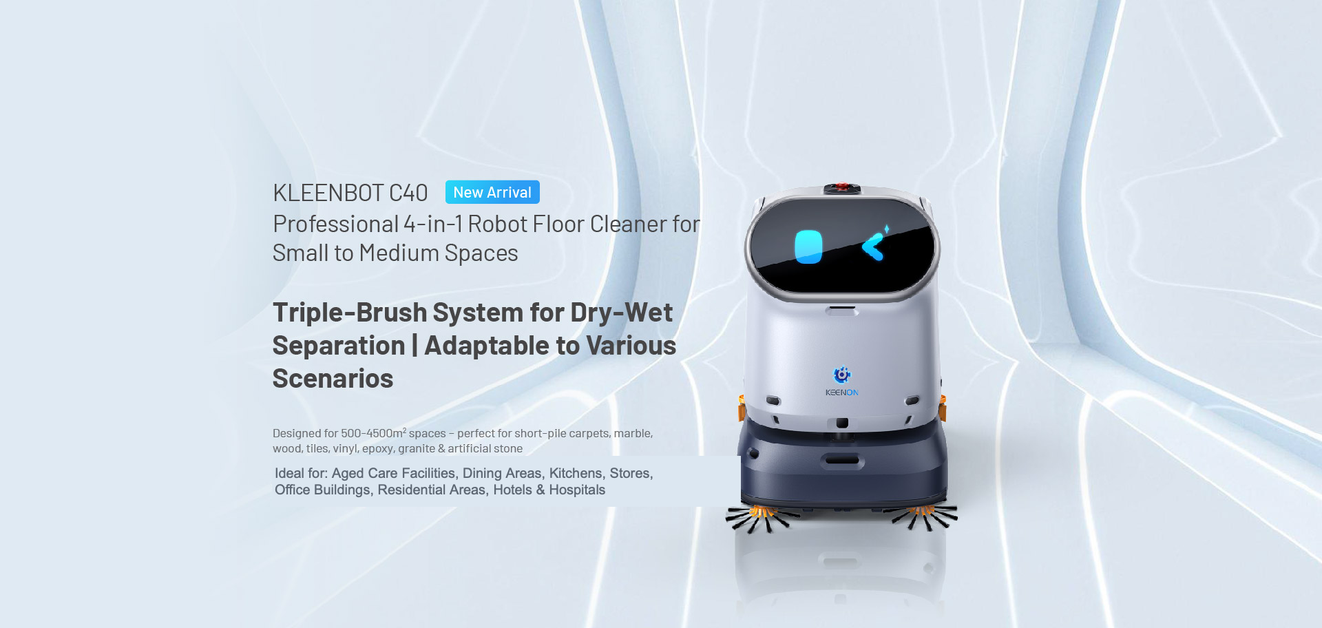 KLEENBOT C40 — Professional 4-in-1 Robot Floor Cleaner