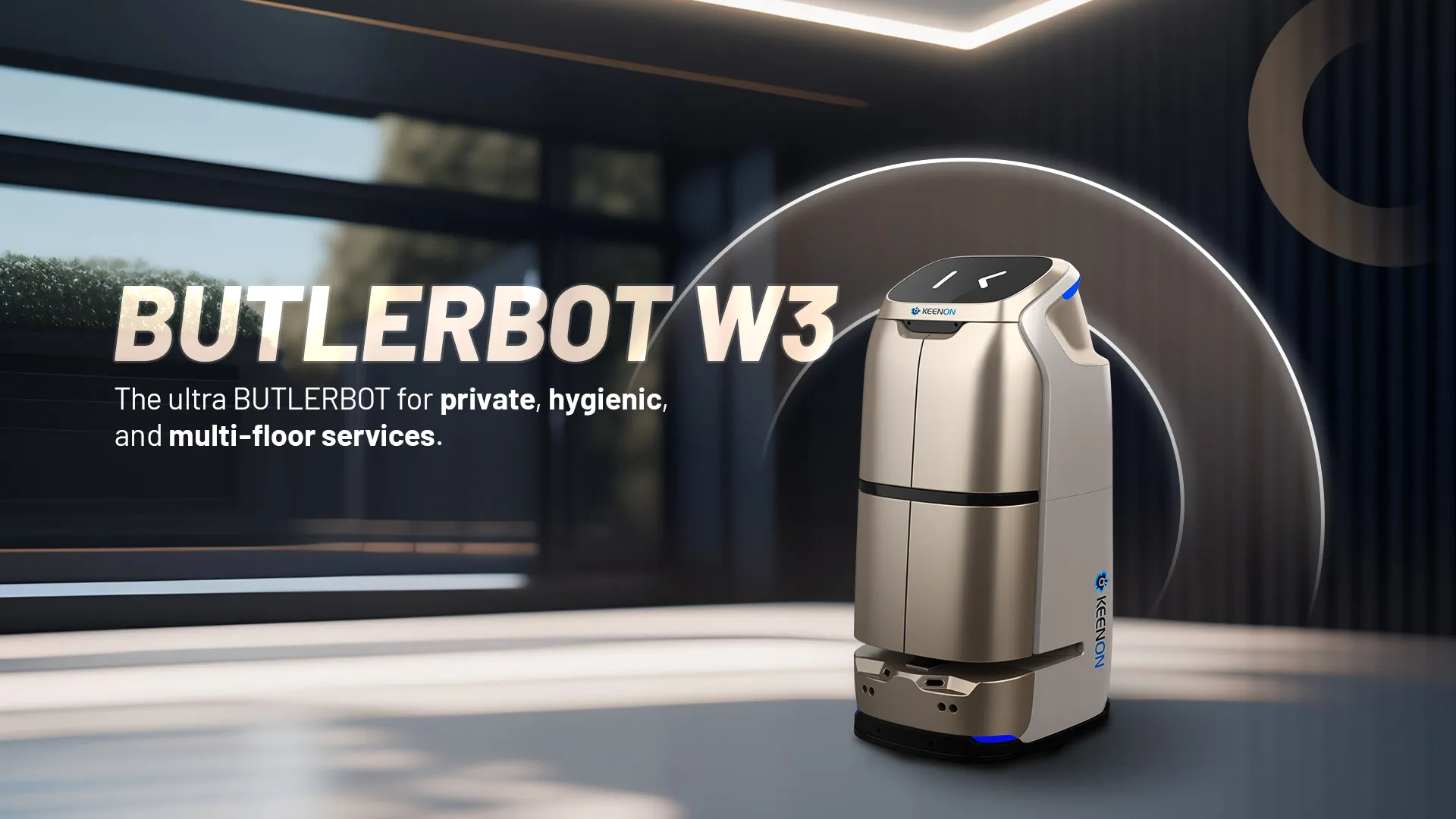 BUTLERBOT W3 — ultra butler robot for private, hygienic and multi-floor services